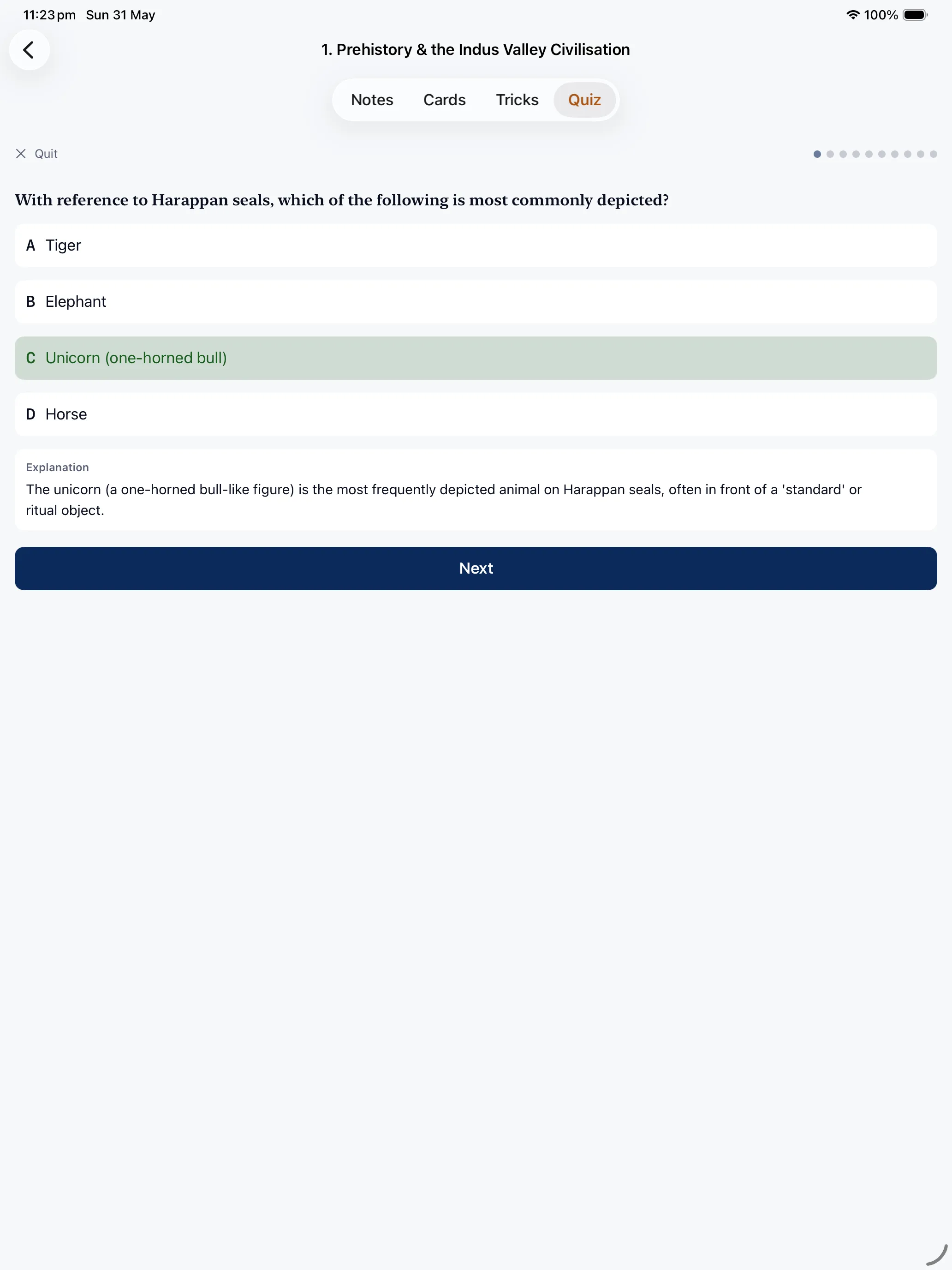 GS Prelims quiz on iPad